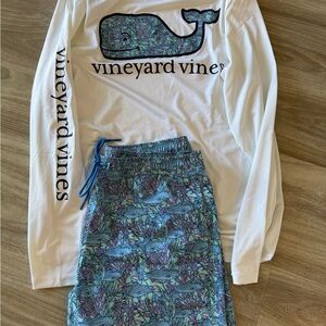 Vineyard Vines Multicolor men’s swim trunks and rashguard size M